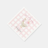 Een Gekke Gans  Roze Eend 1e Verjaardag Servet (Hoek)