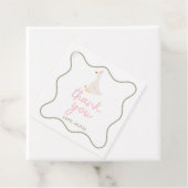 Een Gekke Gans roze en groen Bedankjes Labels (In situ)