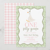 Een Gekke Gans roze en groen Kaart (Voorkant / Achterkant)