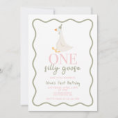 Een Gekke Gans roze en groen Kaart (Voorkant)