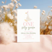 Een Gekke Gans roze en groen Kaart