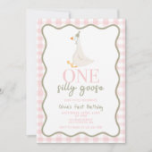 Een Gekke Gans roze en groen Kaart (Voorkant)