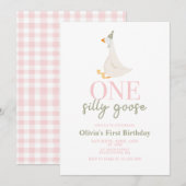 Een Gekke Gans roze en groen Kaart (Voorkant / Achterkant)