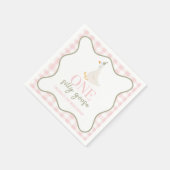 Een Gekke Gans roze en groen Servet (Hoek)