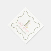 Een Gekke Gans roze en groen Servet (Hoek)