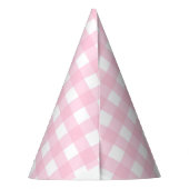 EEN GEKKE GANS ROZE GINGHAM 1E VERJAARDAG FEESTHOEDJES (Achterkant)