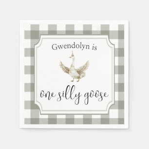 EEN Gekke Gans Schattige Kind 1e Verjaardag Party Servet