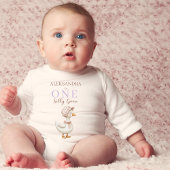 Een Gekke Gans Schattige Meisje 1e Verjaardag Outf Romper