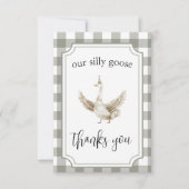 "Een Gekke gans" Schattigee picknick eerste verjaa Bedankkaart (Voorkant)
