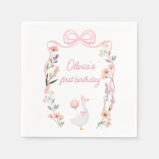 Een gekke gans verjaardagsfeestje servetten (Voorkant)