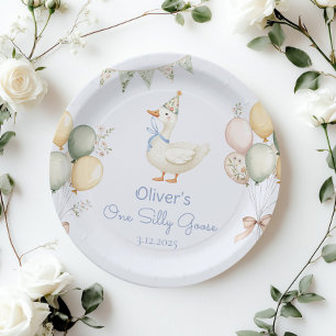 Een Gekke ganzenjongen 1e verjaardag Papieren Bordje