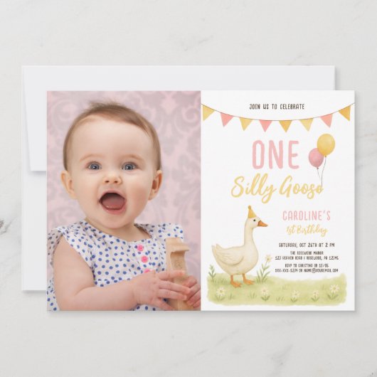 Een Gekke ganzenmeisje eerste verjaardag Kaart (Voorkant)