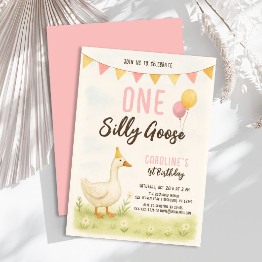 Een Gekke ganzenmeisje eerste verjaardag Kaart