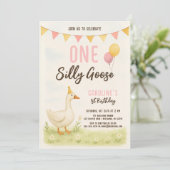 Een Gekke ganzenmeisje eerste verjaardag Kaart (Staand voorkant)