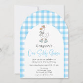 Een Gekke Goose 1e verjaardag foto uitnodiging (Voorkant)