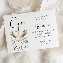 Een Gekke Goose 1e Verjaardag Schattigee Waterverf Kaart