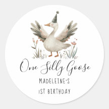 Een Gekke Goose 1e Verjaardag Schattigee Waterverf