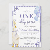 Een Gekke Goose 1e verjaardagsfeest uitnodiging (Voorkant)