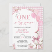 Een Gekke Goose 1e verjaardagsfeest uitnodiging (Voorkant)