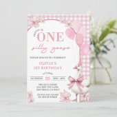 Een Gekke Goose 1e verjaardagsfeest uitnodiging (Staand voorkant)