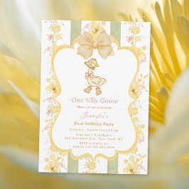 Een Gekke Goose 1e Verjaardagsuitnodiging Kaart