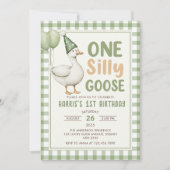 Een Gekke Goose 1e Verjaardagsuitnodiging Kaart (Voorkant)