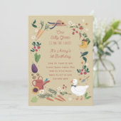 Een Gekke Goose Aged Farmer Garden Theme Verjaarda Kaart (Staand voorkant)