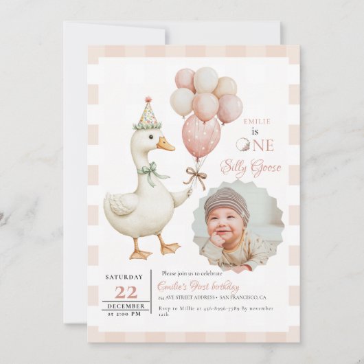 Een Gekke Goose Baby 1e Verjaardag Kaart (Voorkant)