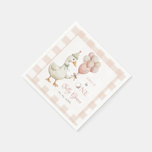 Een Gekke Goose Baby 1e Verjaardag Servet (Hoek)