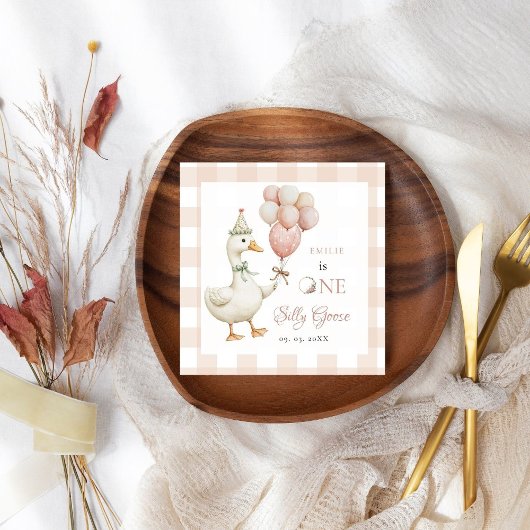 Een Gekke Goose Baby 1e Verjaardag Servet