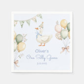 Een Gekke Goose Balloons Boy 1st Birthday Servet (Voorkant)