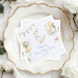 Een Gekke Goose Balloons Boy 1st Birthday Servet