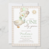 EEN Gekke Goose Balloons Eerste Verjaardag Kaart (Voorkant)