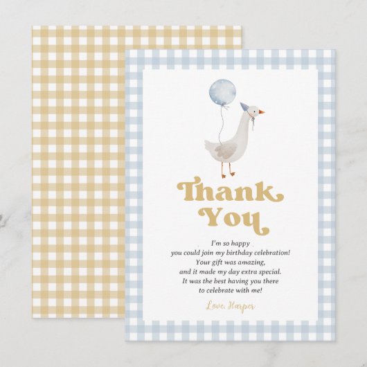 Een Gekke Goose bedankkaart Kaart (Voorkant / Achterkant)