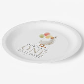 Een Gekke Goose Beige 1e verjaardag Papieren Bordje (Gekanteld)