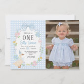 Een Gekke Goose Bloemen 1e Verjaardag Foto Kaart (Voorkant)