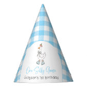 Een Gekke Goose Blue 1st Birthday Feesthoedjes (Voorkant)