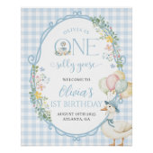Een Gekke Goose Blue 1st Verjaardag Welkomstbord Perfect Poster (Voorkant)