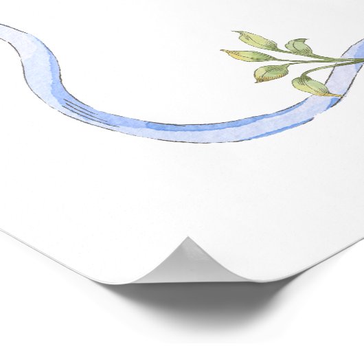 Een Gekke Goose Blue Bow Boy 1st Verjaardag Welkom Poster (Hoek)