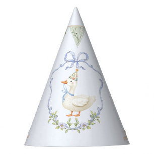 Een Gekke Goose Blue Bow Crest Feesthoedjes