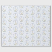 Een Gekke Goose Blue Bow Crest  Verjaardag Cadeaupapier (Vlak)