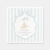 Een Gekke Goose Blue Bow eerste verjaardag Servet (Voorkant)