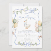 Een Gekke Goose Blue Boy 1st Birthday Kaart (Voorkant)