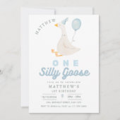 Een Gekke Goose Blue Boy 1st Birthday Kaart (Voorkant)