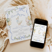 Een Gekke Goose Blue Boy 1st Birthday Kaart