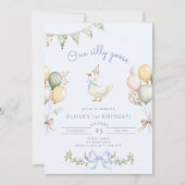 Een Gekke Goose Blue Boy 1st Birthday Kaart (Voorkant)