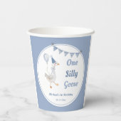 Een Gekke Goose Blue Boy 1st Birthday Papieren Bekers (Achterkant)