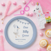 Een Gekke Goose Blue Boy 1st Birthday Papieren Bordje (Feest)