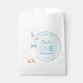 Een Gekke Goose Blue Boy Eerste Verjaardag Bedankt Bedankzakje (Voorkant)