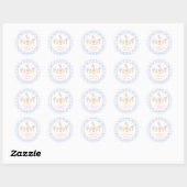 Een Gekke Goose Blue Gingham 1st Birthday Ronde Sticker (Vel)